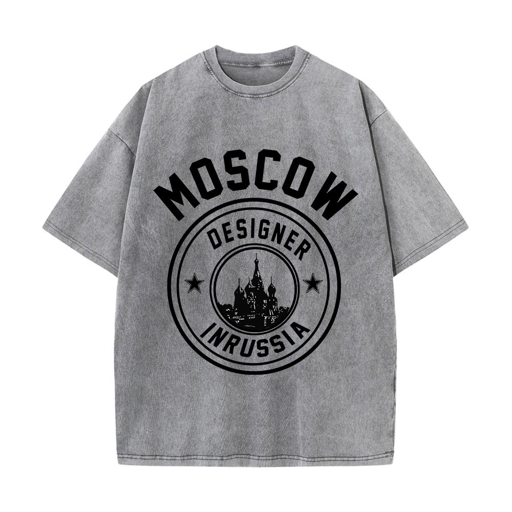 Street Fashion Russia - Kadın pamuk yıkanmış t-shirt moda tasarım