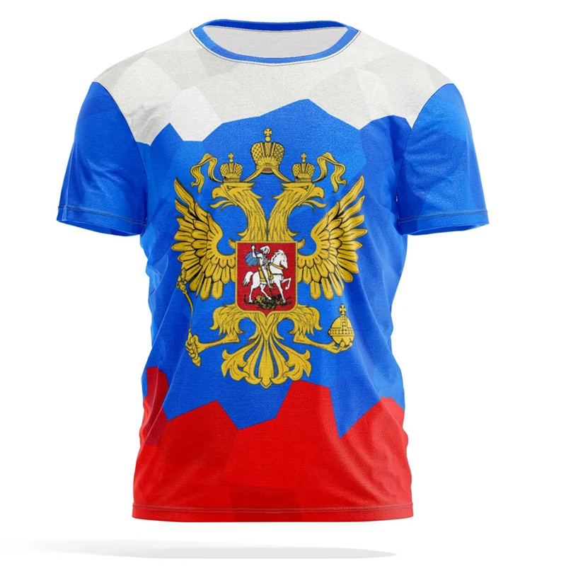 Street Fashion Russia - Rus Ulusal Amblemi Baskı T-shirt Erkek