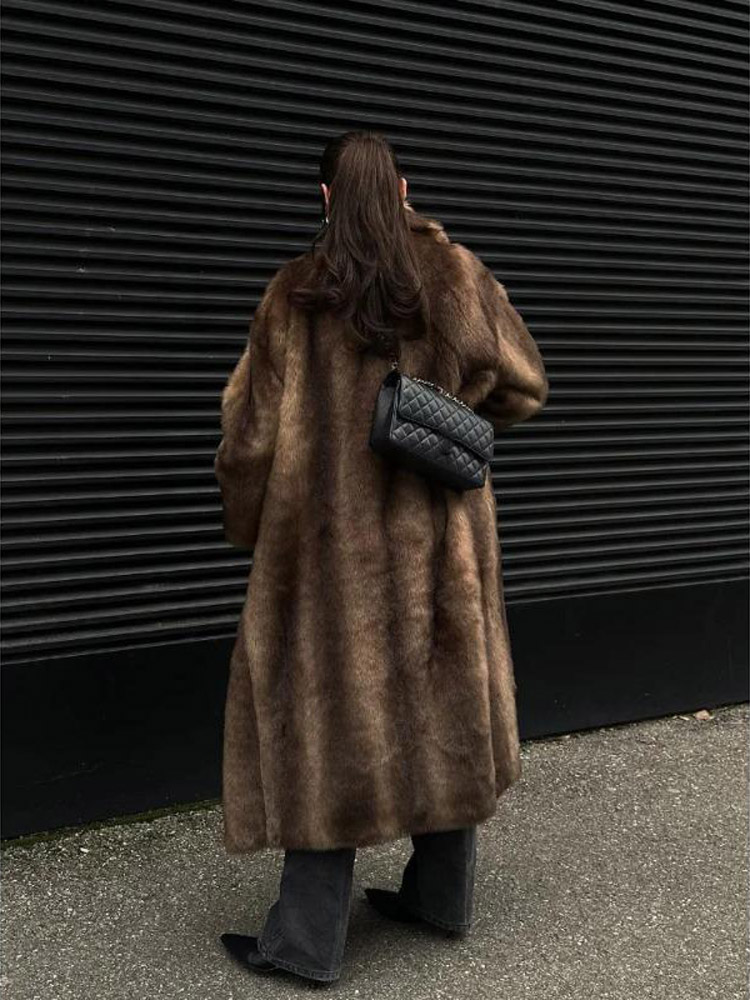 Koyu kahverengi Faux kürk uzun - Street Fashion Men 2025 incelemesi ve fiyatı