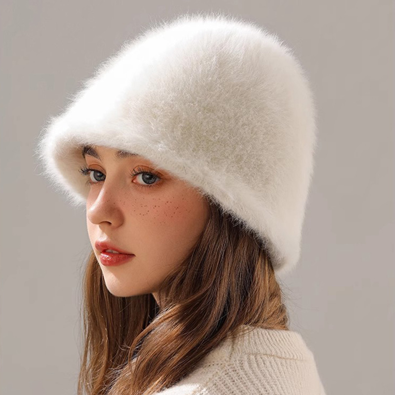 Kışlık Tavşan Tüyü Kova Şapka, - Street Fashion Russia incelemesi ve fiyatı