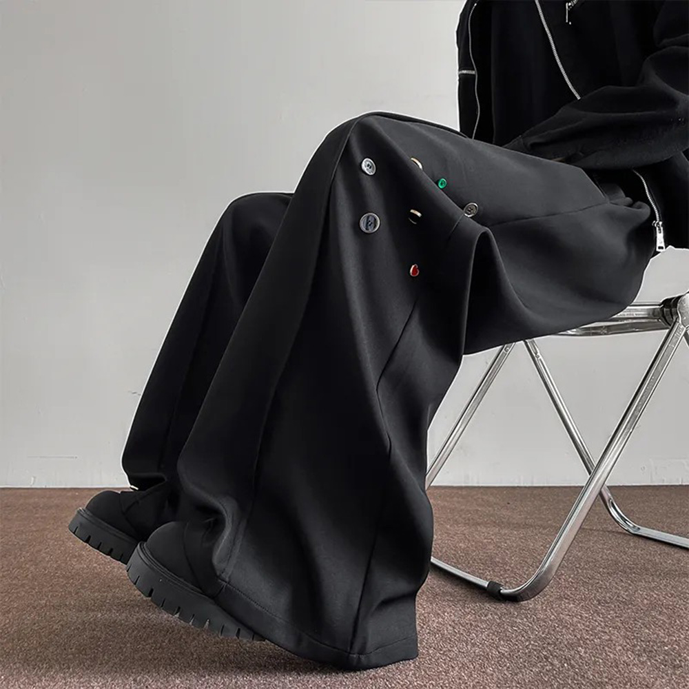 Erkek Pantolon Düğme Dekorasyo - Street Fashion Men 2025 incelemesi ve fiyatı