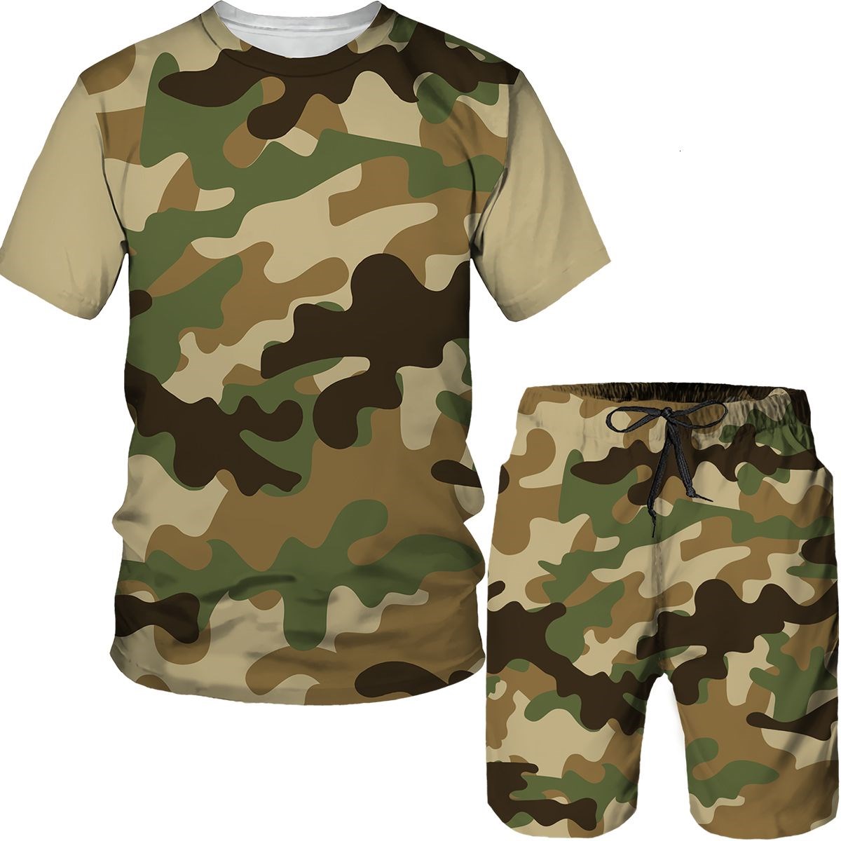 Erkek Kamuflaj T-shirt Şort 2  - Camo Pattern Set incelemesi ve fiyatı