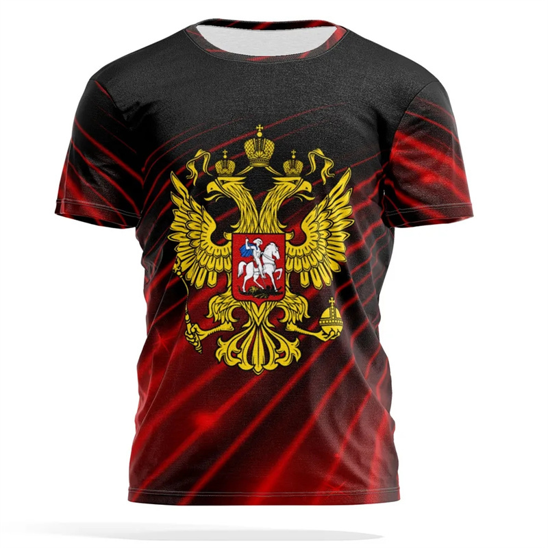 Rus Ulusal Amblemi Baskı T-shi - Street Fashion Russia incelemesi ve fiyatı